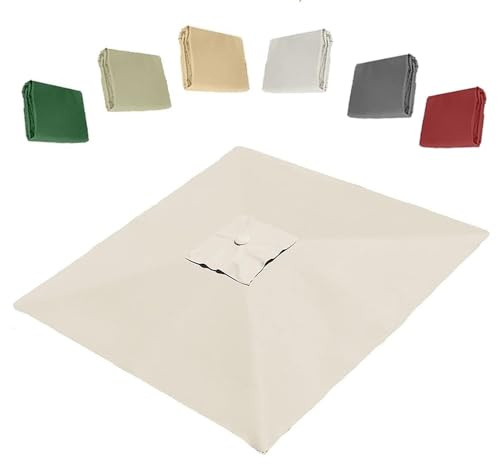 RTVGNSZSJL Tessuto di Ricambio per Ombrellone Quadrato 250x250cm Ombrellone Decentrato Telo di Ricambio 8 Stecche Telo di Ricambio per Ombrellone da Esterno(Beige,250x250cm/8x8ft)