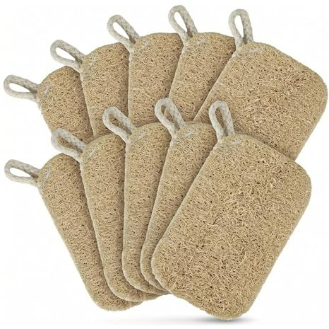 Shibida 20 st naturlig Loofah, naturlig kropp exfolierande svamp, ekologisk Luffa-svamp, naturlig Luffa tvålsvamp, repfri rengöringssvamp, för duschbad, tvålar och köksrengöring