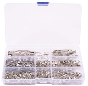 SECFOU Set de 450 Épingles à Nourrice en Fer Argenté pour Atelier de Couture et Projets DIY, Fermoir de Sécurité pour Fixation Vêtements
