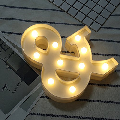 Beleuchtete Buchstaben Nachtlichter Dekoration LED Neon Lampen für Geburtstag Party Hochzeit Kinder Geschenk A-Z (&)