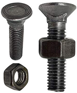 DOJA INDUSTRIAL | Viti a Testa Svasata | 20 Pezzi | Dimensioni: 12 x 50 mm | Acciaio | Bulloni Aratro | Bullone a Testa Piatta Rotonda con Esagono Incassato | Settore: Agricoltura