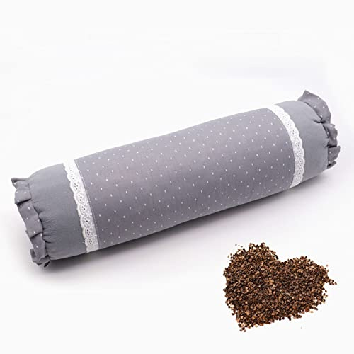 Edomi bovete cylinder nack-rullkudde nackkudde bovete skrov fyllningsstöd för svalt sömn nackstöd för ländryggen och sidosovare (40 x 10 cm, grå)