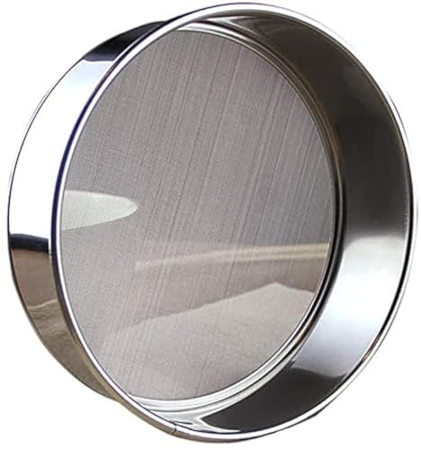 PIQIUQIU 1 tamiz de harina de acero inoxidable, colador de malla fina, tamiz de harina de alimentos, tamiz de harina fina, tamiz de acero inoxidable 304-15 x 4,5 cm