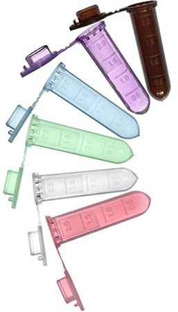 MUHWA Tubes de microcentrifugeuse de 2 ml, 500 tubes à essai gradués avec bouchon à clipser, flacon d'échantillon arrondi pour laboratoire (couleurs assorties)