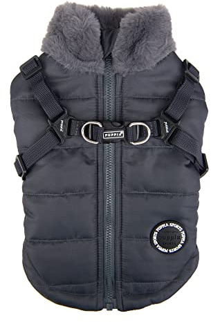 Puppia Hundemantel für kleine und mittelgroße Hunde - Donavan - wohlfühlende Wärme und Komfort - Hundejacke, PAUD-VT1853-GY-M