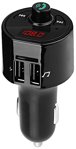 Bluetooth FM-Transmitter für Auto Auto Wireless Bluetooth Audio Transmitter FM-Radio-Adapter Dual-USB-Ladegerät MP3-Player(Schwarz)
