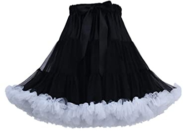 PhilaeEC Damen Petticoat Tüllrock Kurz Tutu Ballett Ballkleid Unterrock Underskirt Crinoline, Frauen Plissee Party Kostüm Skirt, Länge 40cm, Taille 55-95cm