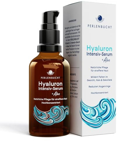 Hyaluron Intensiv-Serum + Aloe 50 ml - Hyaluronsäure, Hyaluron Serum hochdosiert, Microneedling serum, Augenserum, face care, Gesichtsserum, gegen Falten & Augenringe, Naturkosmetik - PERLENBUCHT