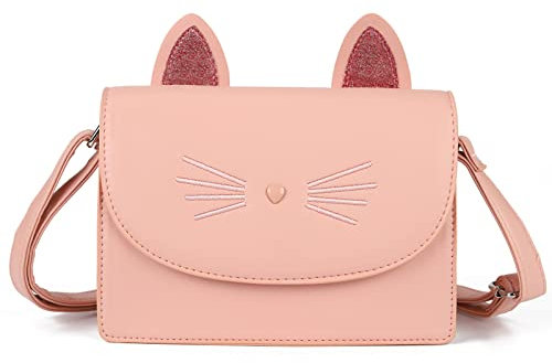 AFKOMST Niedliche Geldbörsen für Teenager, Mädchen, kleine Umhängetasche und Handtaschen, Katzengeschenk für Kinder, schwarz, Small