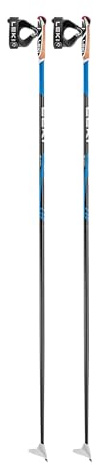 Leki 2024/25 CC 450 - Bastón de esquí de Fondo (155 cm), Color Negro, Blanco y Azul Claro
