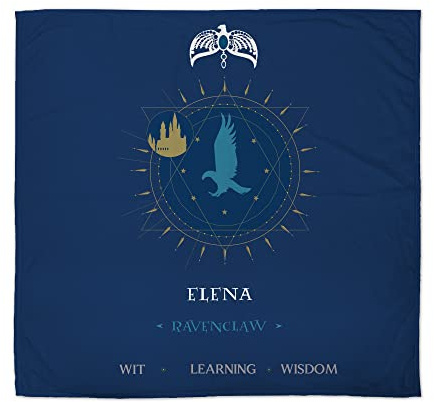 LolaPix Baby-Decke. Geschenk für Neugeborene Babys. Personalisierte Babydecke mit Namen. Vliesstoff. Verschiedene Ausführungen. Ravenclaw