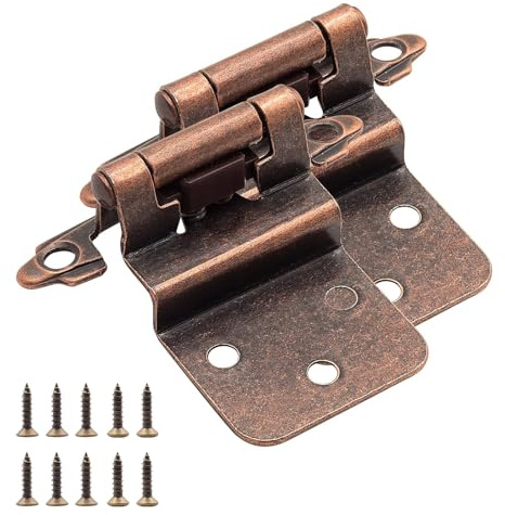 20 Pack (10 Pairs) 3/8 Inch Inset Hinges Oil Rubbed Bronze Self Close
