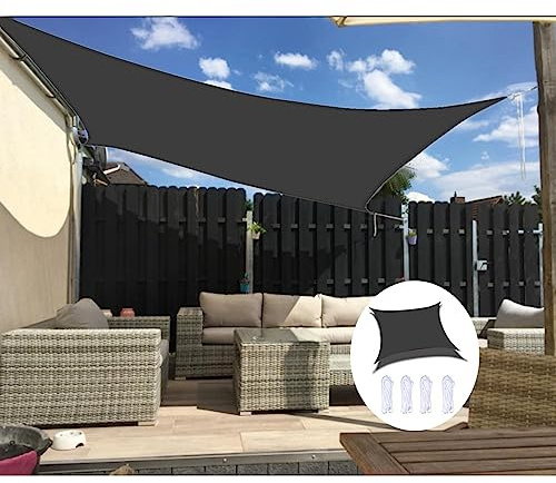 Beieyosu 3x6m Sun Shade Sail Rectangle Waterproof Sun Shade 95% UV Block Sunscreen Awning Garden Beach Patio with Free Rope(3x6,Black)