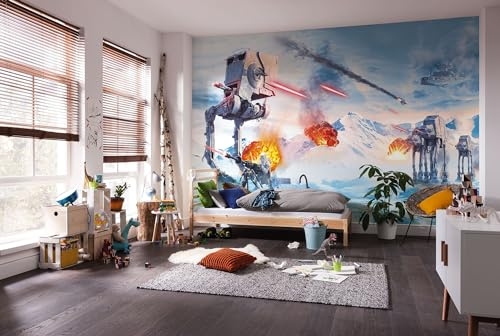 Vlies Fototapete - Star Wars Hoth Showdown- Größe 400 x 250 cm - Kinderzimmer, Tapete, Kindertapete