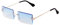 Laurinny Rechteck Randlose Sonnenbrille Herren Rechteckig Brille Viereckig Rahmenlose Sonnenbrille für Frauen Männer(Gold/Gradient Blau)