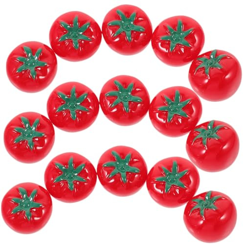 MAGICLULU Mini Tomates Artificiales Realistas de Resina, 20 Piezas | Rojo, Formato en Miniatura, Ligero y Seguro para Jugar, para Centros de Mesa y Aprendizaje