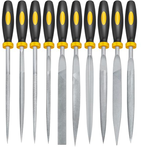 10PCS Needle Files, Metal File, Metal Files for Steel, File Set, Needle Files, Files Tools, Needle Files for Metal, Half Round File, Suitable for Metal, Wood, Jewelry, Model, DIY and Nearly All Uses