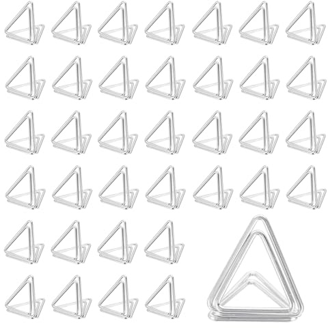PATIKIL Porte-Cartes de Place, 60 Paquets Porte-Mémos en Forme de Triangle en Métal Support de Clip de Mémo pour Tenir les Numéros de Table pour Photos, Notes, Ton Argent