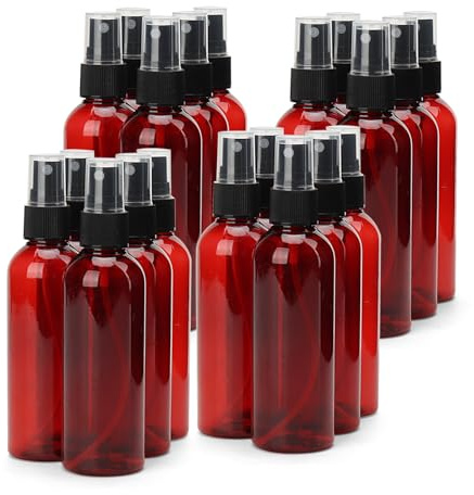 HEIYUET 20 Stück braune Sprühflaschen 100 ml, feiner Nebel Kunststoff Sprühflasche mit Kappe, Reise Sprühflasche zum Befüllen