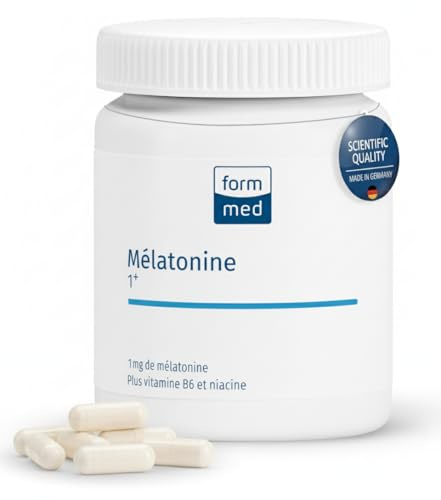 FormMed Melatonina 1+ | 90 capsule – Stress, Salute del Sistema Nervoso, Supporto al Sonno – Qualità Scientifica – ad alto dosaggio – più Vitamina B6 come P‑5‑P e Niacina – Vegano