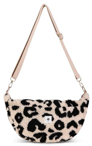Grünes Glück Teddy Moon Bag LARGE, Crossbody Bag, Kinderwagen Organizer | Umhängetasche mit Innen- & Außentasche, verstellbarem Gurt – als Moonbag oder Kinderwagen Organizer geeignet.