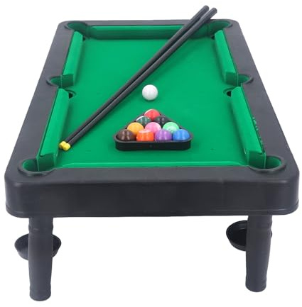OVAQUIXI Hochsimulations-Miniatur-Billardtisch-Set für, Zwei-Spieler-Tisch-Billard-Set aus Kompaktem und Tragbarem Desktop-Pool-Spielzeug für Freundliche Wettkämpfe, Kunststoffmaterial