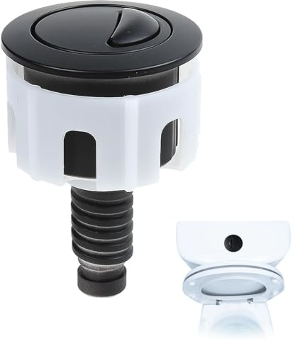 Black Toilet Flush Button Replacement Dual Flush Push Button, Universal Toilet Push Button Flush Replacement for Cistern Tank, ABS Toilet Cistern Flush Parts, Black Flush Button for Bathroom Repair