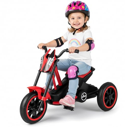 DREAMADE Tricycle pour Enfants, Rricycle de Course à 3 Roues avec Poignées Faciles à Saisir et Pédales Antidérapantes, pour Garçons et Filles 3+ Ans (Rouge)