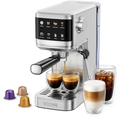 VIOMI T1B Pro 20 Bar Cafetera Espresso con Espumador de Leche, 2 en 1