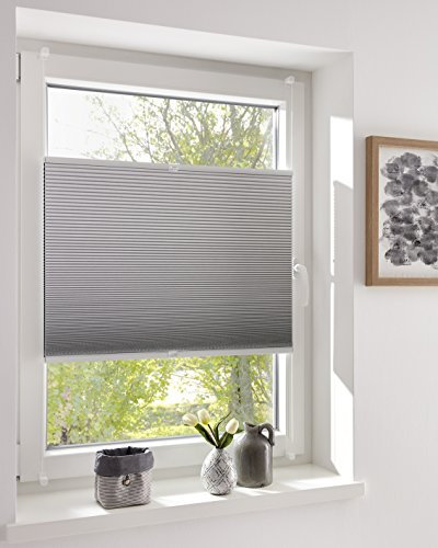 DécoProfi Wabenplissee ohne Bohren verdunkelnd Weiss 55cm x 130cm I Verspannte Plissees nach Maß mit Klemmträger/Klemmfix I Blickdichte Innenrahmen-Plissees zum Klemmen