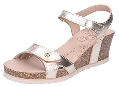 Panama Jack Women's Julia Shine Wedge Sandal, Oro B003, 38 EU