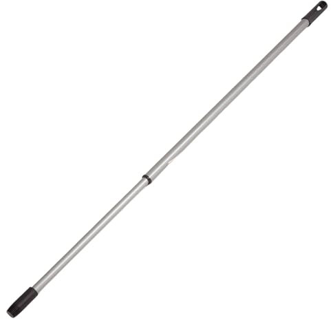 Novaliv Teleskop Besenstiel mit Gewinde 79-130 cm Silber Metallstiel für Besen deutsches Gewinde Universalstiel Stab Ersatzstiel Teleskopstiel Ersatzteil Stiel Ersatz Teleskopstange