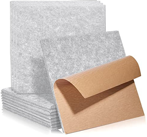 12 pannelli acustici quadrati autoadesivi, isolamento acustico fonoassorbente ad alta densità per pareti, pannelli fonoassorbenti per soffitti, legno e porte, 30 x 30 x 0,9 cm