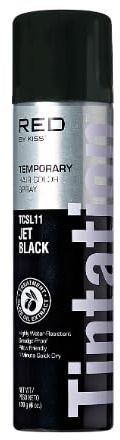 Kiss Root Cover Up Gray Concealer Spray Tintation Temporary Hair Color Spray Root Touch Up Hair Dye Large Size 6 oz. (Jet Black)