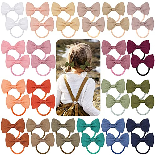 JOYOYO 40 pezzi Fiocchi per capelli con fiocco per ragazze, Fiocchi luminosi con fiocco 7 cm