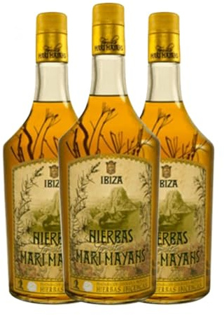 Licor de hierbas Marí Mayans Hierbas Ibicencas en Rama Botella Misil 1 L (Caja de 3 Botella Misil de 1 L)