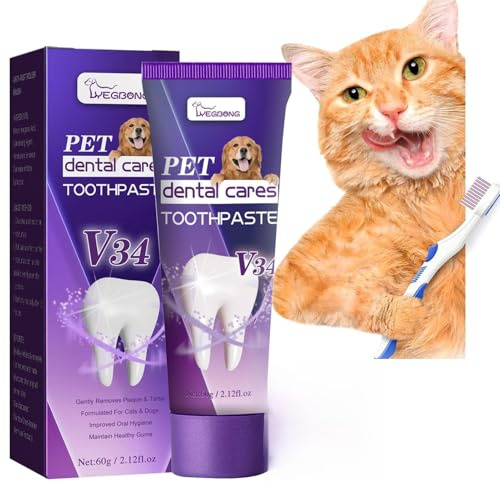Fenytay Pasta de Dientes para Perros | Refresca el Aliento Que Limpia la Pasta de Dientes para Mascotas,Pasta de Dientes para Perros y Gatos efectiva y fragante para Gatos y Otras Mascotas