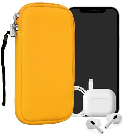 kwmobile Estuche de Neopreno Universal para Smartphone - Funda Protectora con Cremallera para XL - 6,7/6,8 Amarillo Miel