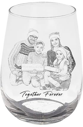 KWCLTH Custom Engraved Photo Whiskey Glasses Personalised Memories Gifts Custom Picture Text Wine Glasses