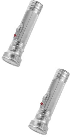 PRETYZOOM 2st Nostalgische Taschenlampe Notfall-nachtlicht Notfall-taschenlampe Außenbeleuchtung Retro- Hand Camping- Jahrgang Aluminium