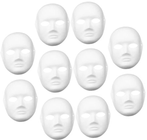 CORHAD 10stücke Papiermasken Weiße Dekorierbare Masken Für Kostümpartys Karneval Und Rollenspiele Für Männer Und Frauen Passt Allen
