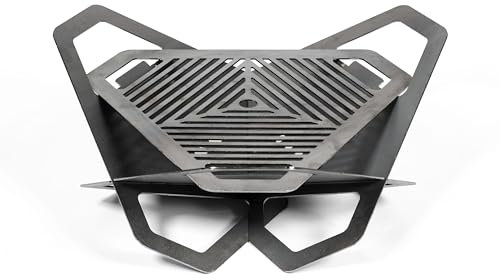 D&L Lasertec Barbecue pieghevole da campeggio in acciaio da 3 mm, stabile e salvaspazio