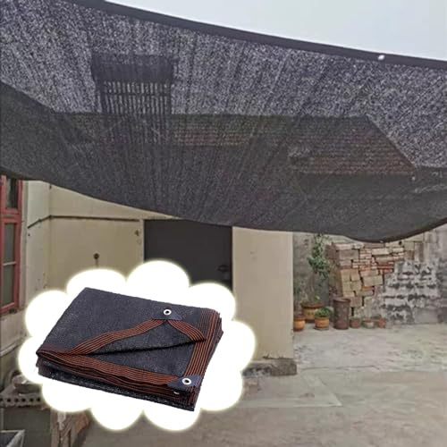 Red de tela de sombra con 70 % de bloqueo solar de 10 x 10 m para plantas de invernadero de jardín, lona de malla negra con ojales