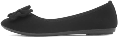 Lilley Womens Black Bow Ballerina Slip On Shoes