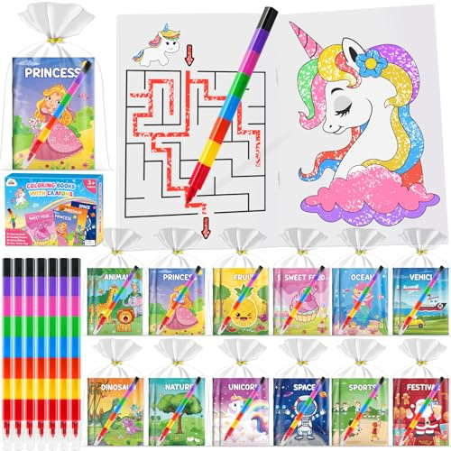 ZMLM 48 Pack Easter Coloring Books for Kids with Crayons, Party Favors for Kids 4-8, Goodie Bags Stuffers for Toddlers, Easter Basket Stuffers, Classroom Prizes Birthday Return Gifts