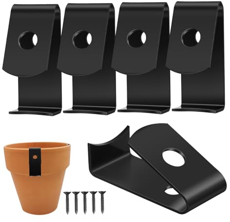 Kisangel Crochets De Pot De Fleurs en Métal Support Mural pour Pot Suspendu en Terre Cuite Porte-Plante Mural avec Vis Idéal pour Jardin Vertical Et Balcon Lot De 5