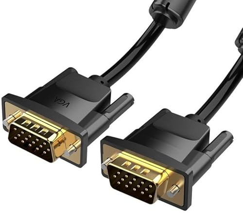 Watio Wave Cable vga - cable de 10 m, tipo macho a macho, color negro, ideal para conexiones de video entre dispositivos como computadoras y monitores.*