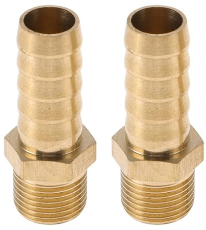 Partuto Raccords À Olive En Laiton 3/8 Filetage Mâle M12X1 Connecteur Droit Pour Air Eau Huile Gaz Carburant 2 Pièces Couleur Or