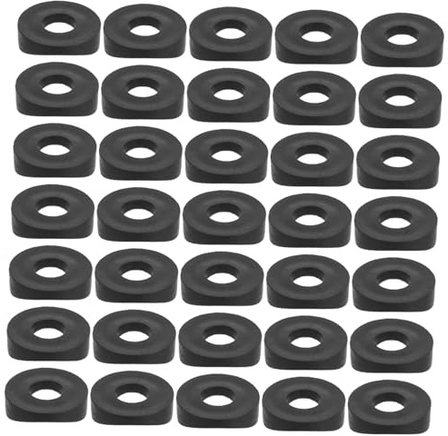 HOMSFOU 100pcs Black Duckbill Curved Plastic Washers for Toilet Bolt Leakage Prevention Durable Conical Gaskets for Chair Connections and Plumbing Fastening Easy Installation and Reliable