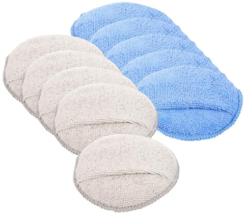 Mikinona 10 pezzi Spugne Lucidatura Auto in Spugna Morbida per Applicazione Cera e Pulizia Tamponi Ergonomici Alta Assorbenza per Finitura su Veicoli Include Grigie e Blu